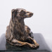 Бронзовая фигура ручной работы Собака на мраморной подставке