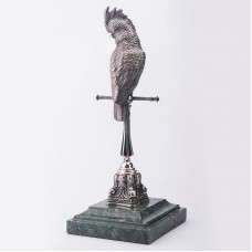 Серебряная фигура ручной работы Попугай