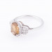 Золотое кольцо с дымчатым кварцем и бриллиантами